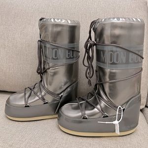 Moon Boot Icon Metallic-Silver Vinyl Boots